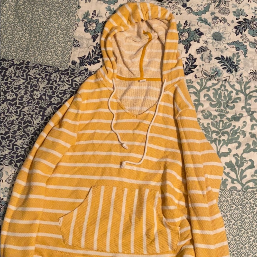 Yellow Striped Hoodie/Shirt